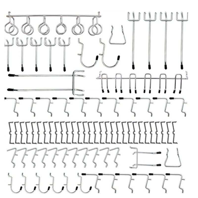Stainless Steel Pegboard Hooks Silver Boutiques 81pcs Assortment Practical