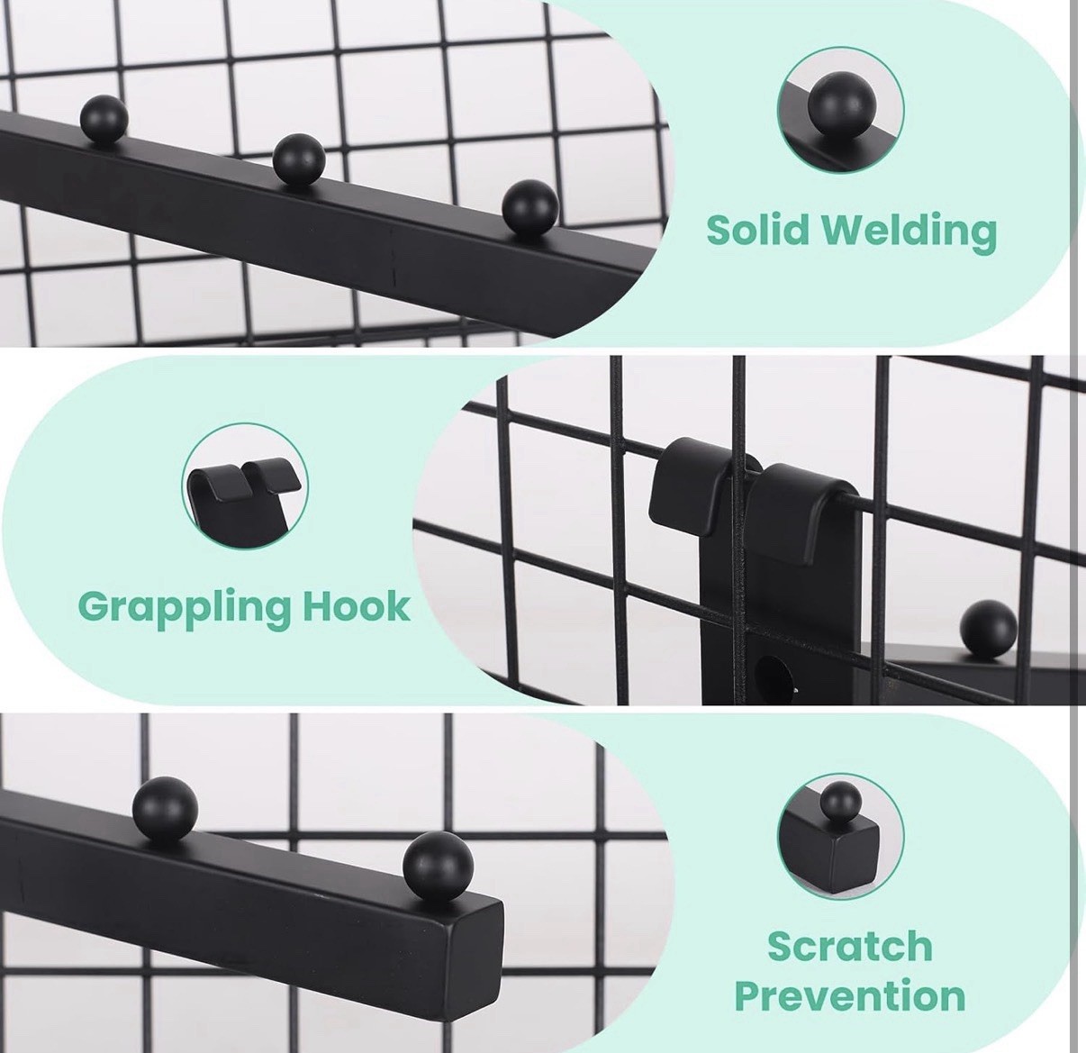 6 Pack Black Gridwall Waterfall Hooks 6 Ball 14 Inch Grid Hooks
