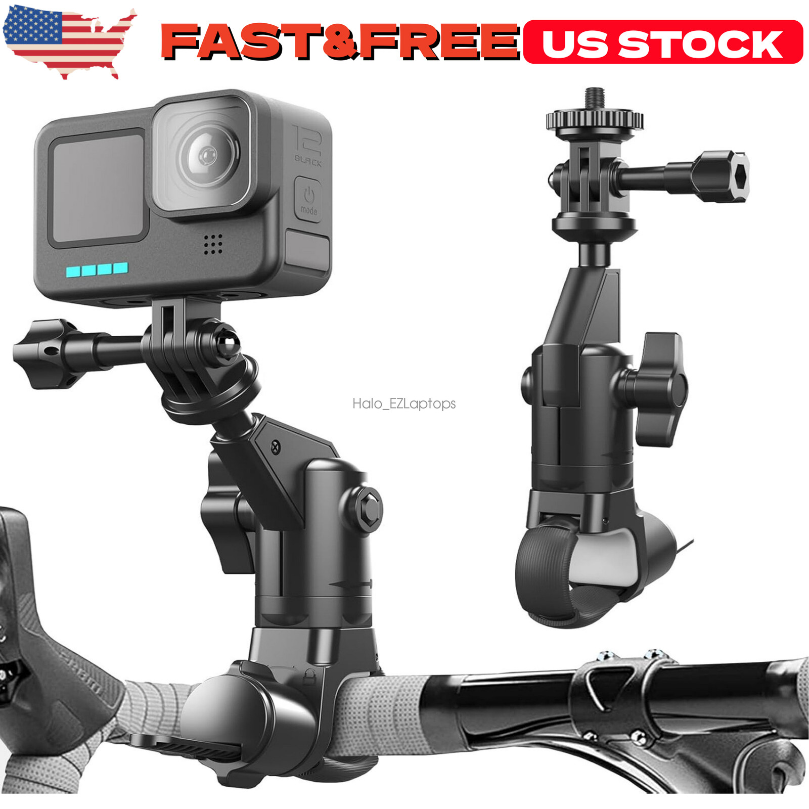 Motorcycle Bike Handlebar Mount For Insta360 X4/X3 GoPro Hero 13 Camera Holder