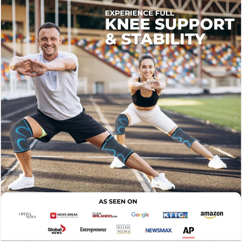 Modvel Compression Knee Brace 2-Pack Support Sleeve for Pain Relief Running