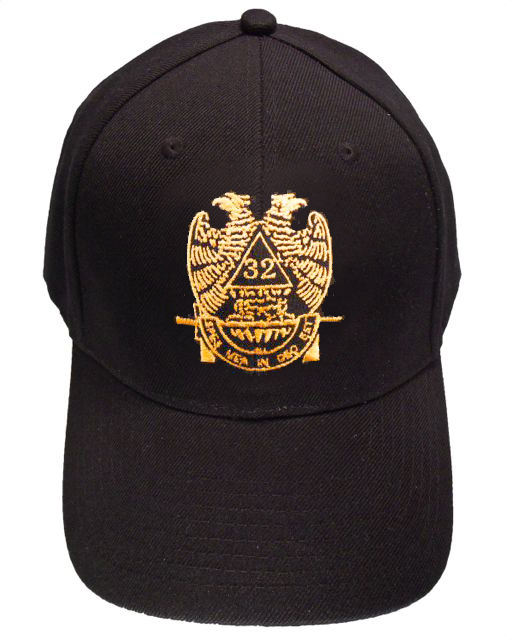 Masonic Baseball Cap - Standard Scottish Rite Wings DOWN - Hat with 32nd degree