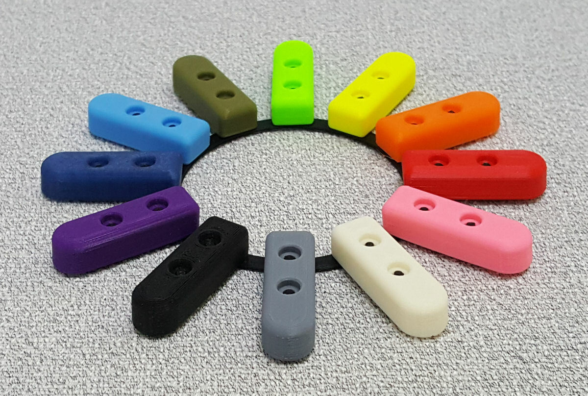Five (5) 3D Printed Low Profile 1911 Magazine Bumpers (w/ screws), asst. colors