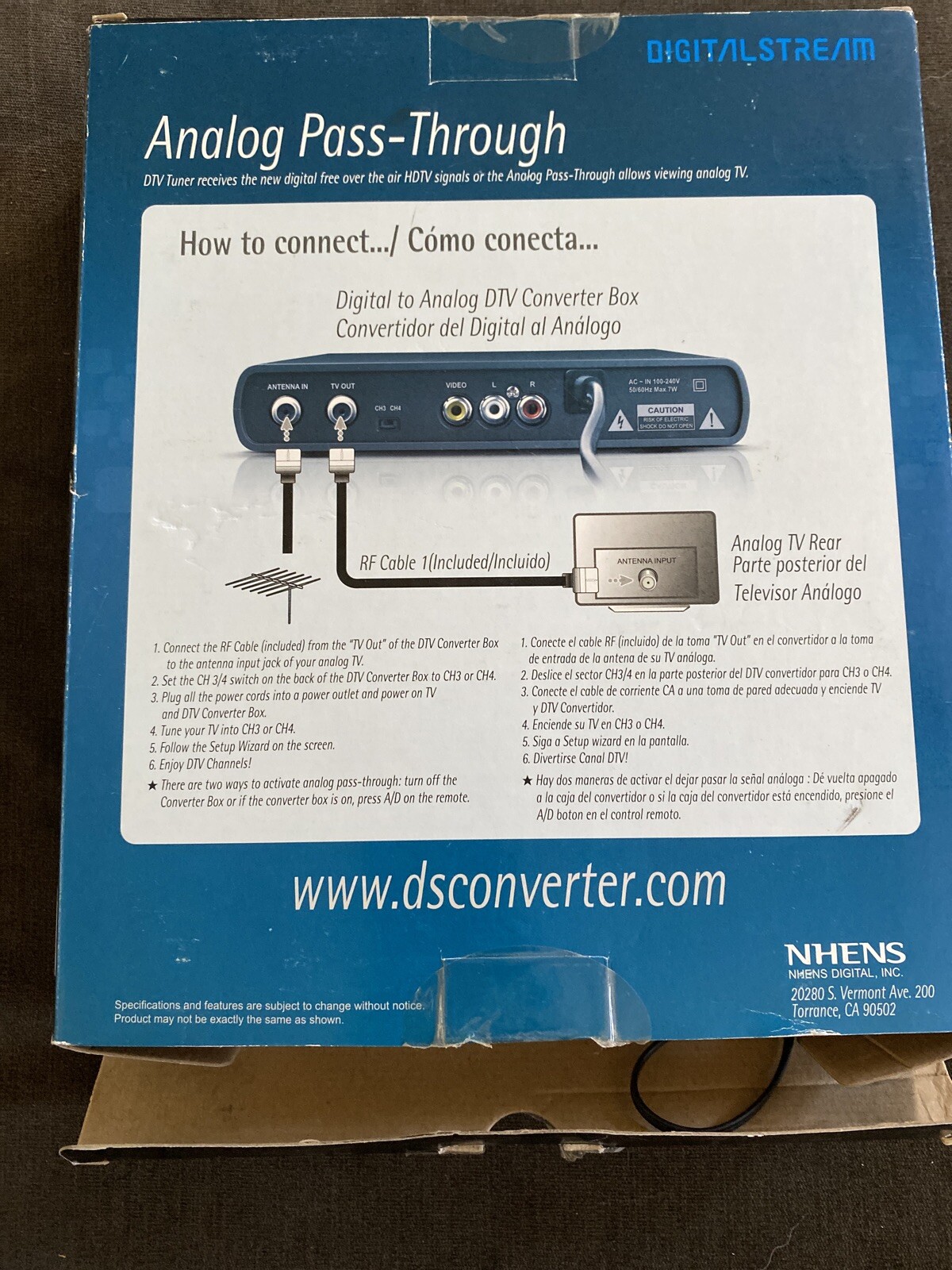 Digital Stream Analog Pass-Through DTV Converter Box DTX9950- Tested
