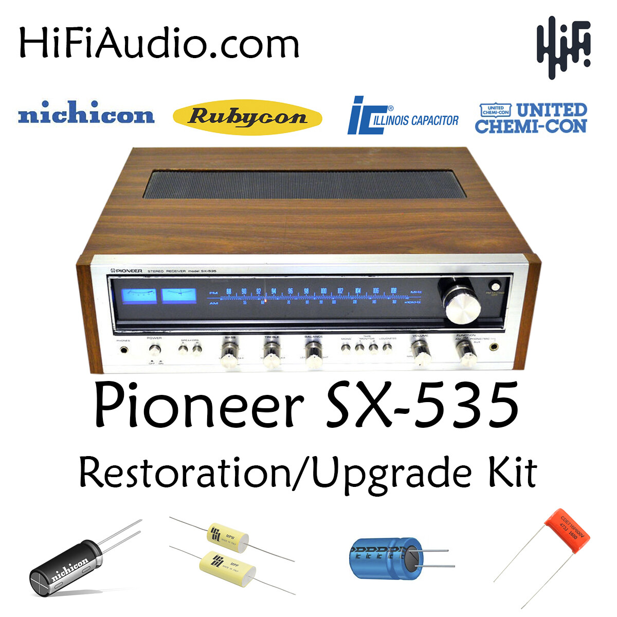 Pioneer SX-535 rebuild restoration recap upgrade kit repair filter capacitor