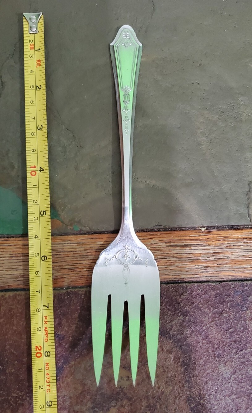 👌ONEIDA c1923 DUCHESS PATTERN SILVERPLATED MEAT 🥩 SERVING FORK