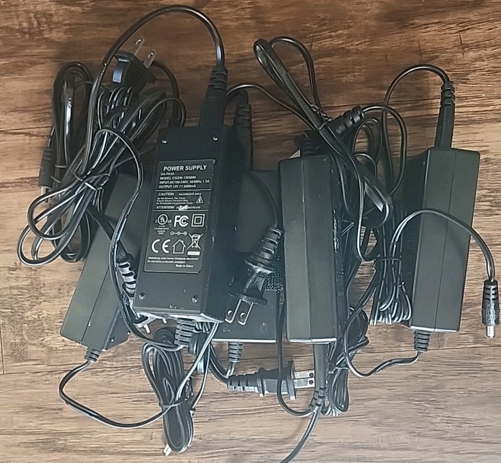 Lot Of Of 5 Generic 12V /5A Power Supply  Model: CGSW-1205000 UA-PA5A