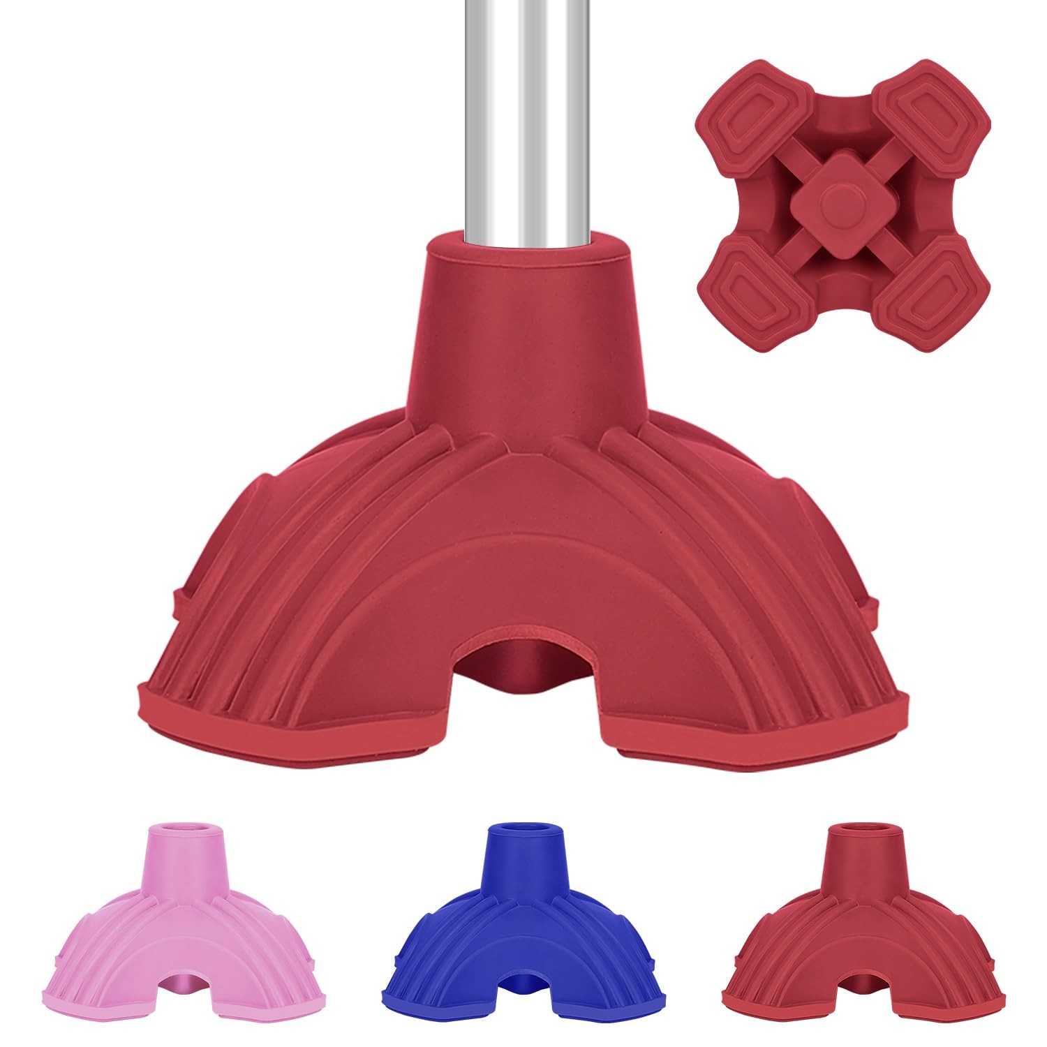 supregear Cane Tips, Self Standing Quad Base Replacement for Walking and Fold...