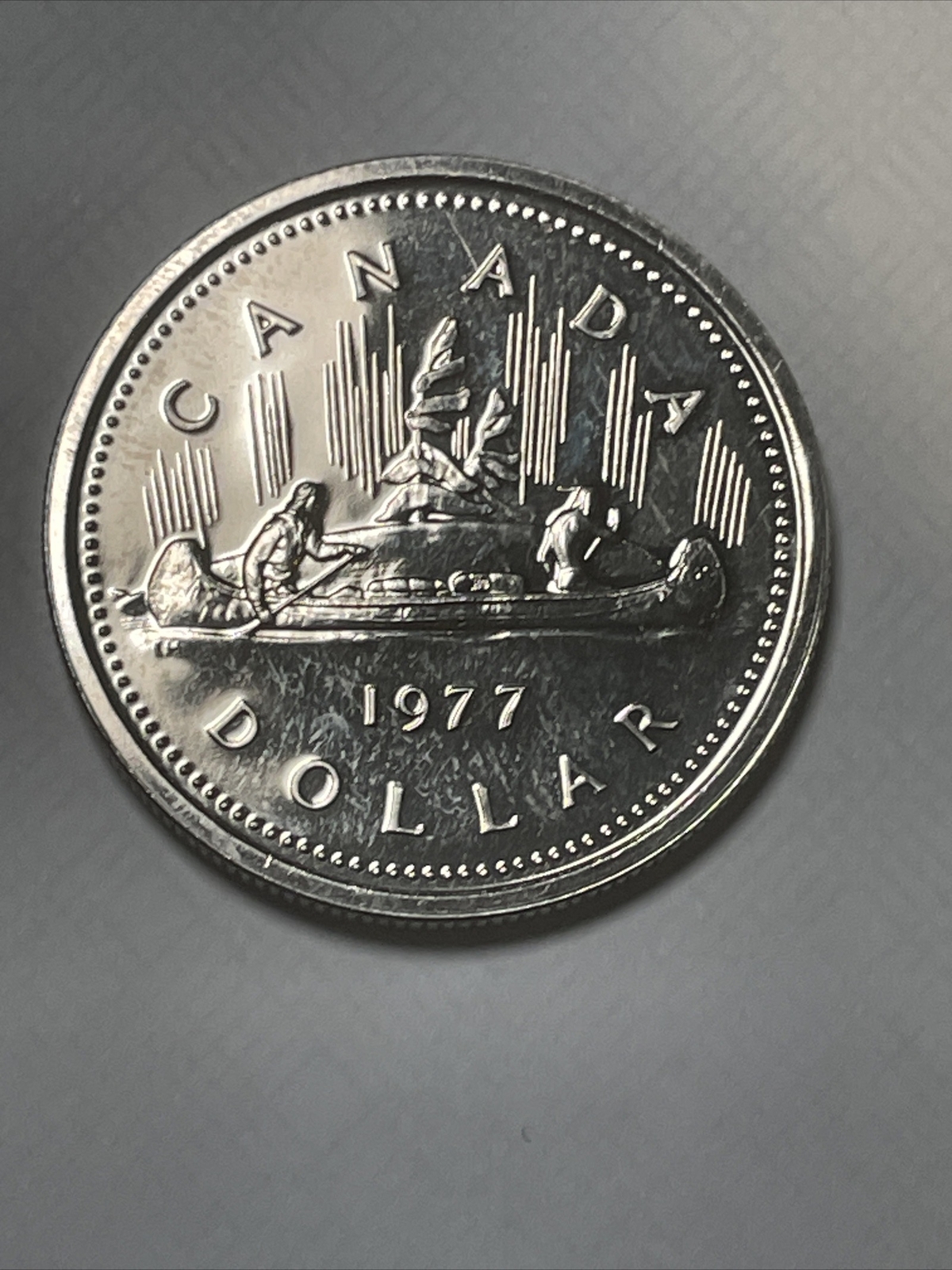 1977 Canadian Dollar Proof-Like Coin Uncirculated. Shiny Beautiful Coin!!