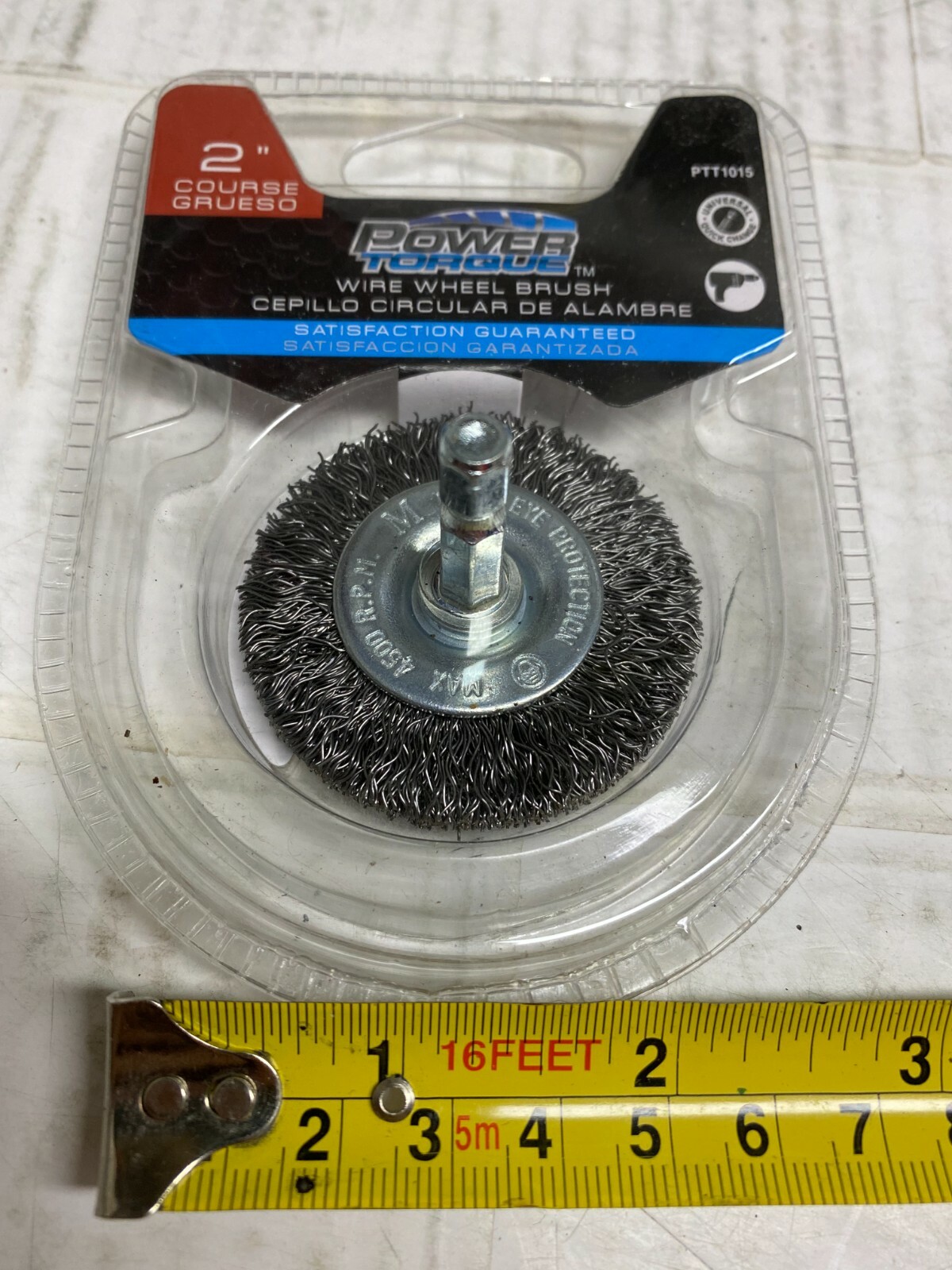 2" Power Torque PTT1015 Wire Wheel Brush Carbon Steel Coarse 6k RPM 1/4" Shank