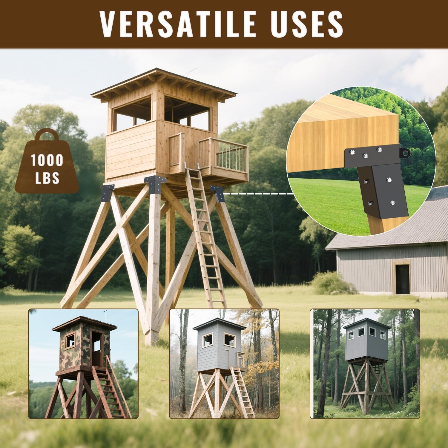 Deer Blind Brackets 4X4 Heavy Duty Elevator Bracket Outdoor Compound Angle Brack