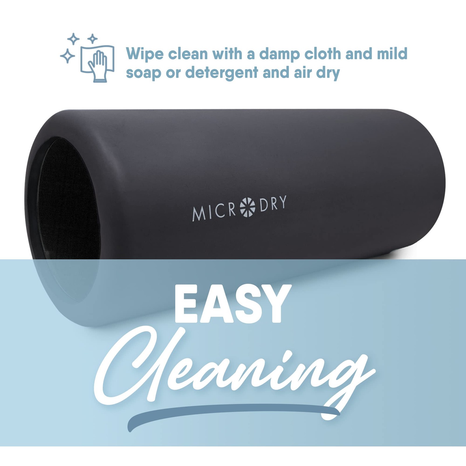 MICRODRY Foam Back Roller 13x5.3 Dark Grey