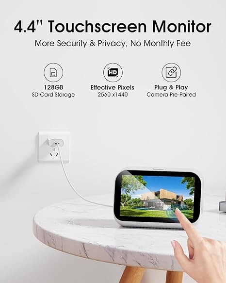 4CH Solar Battery Powered 4MP Wireless Security Camera System 2 Way Audio +128G