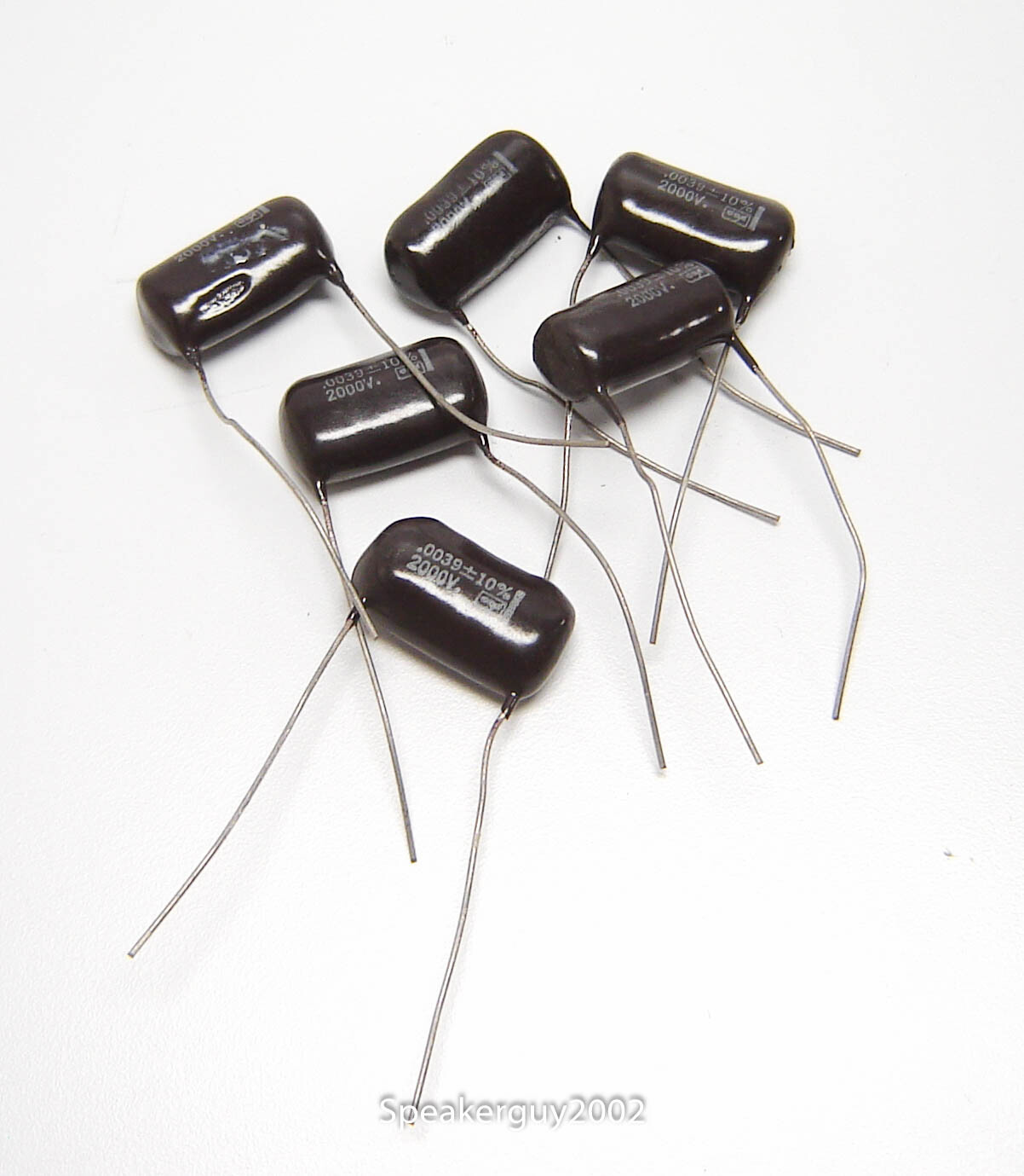 6 NOS Cornell-Dubilier Capacitors / .0039 MFD / 2000 VDC -- KTB2