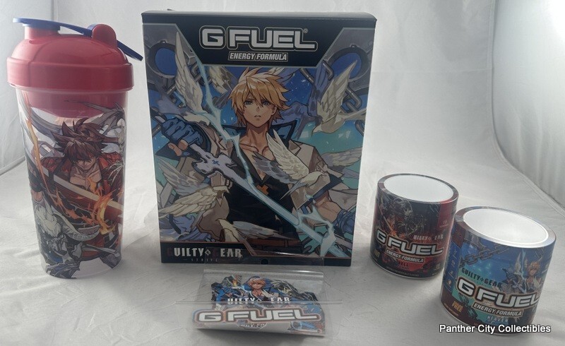 G FUEL Collector's Box GUILTY GEAR 24oz Shaker Cup Sticker Pack Heaven Hell Tubs