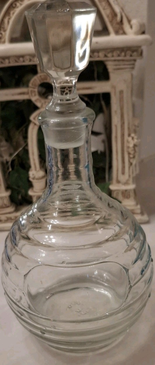 Vtg 1930 Prohibition Era Alcohol Bottle Collectors  Fancy Decanter & Stopper