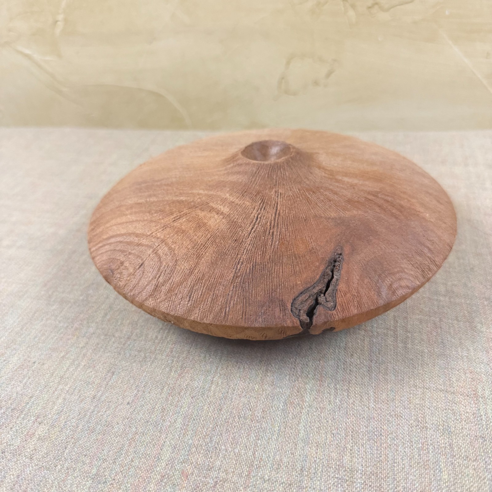Hand Turned Wooden Incense Burner Dish Rustic Studio Wood Ash Catcher