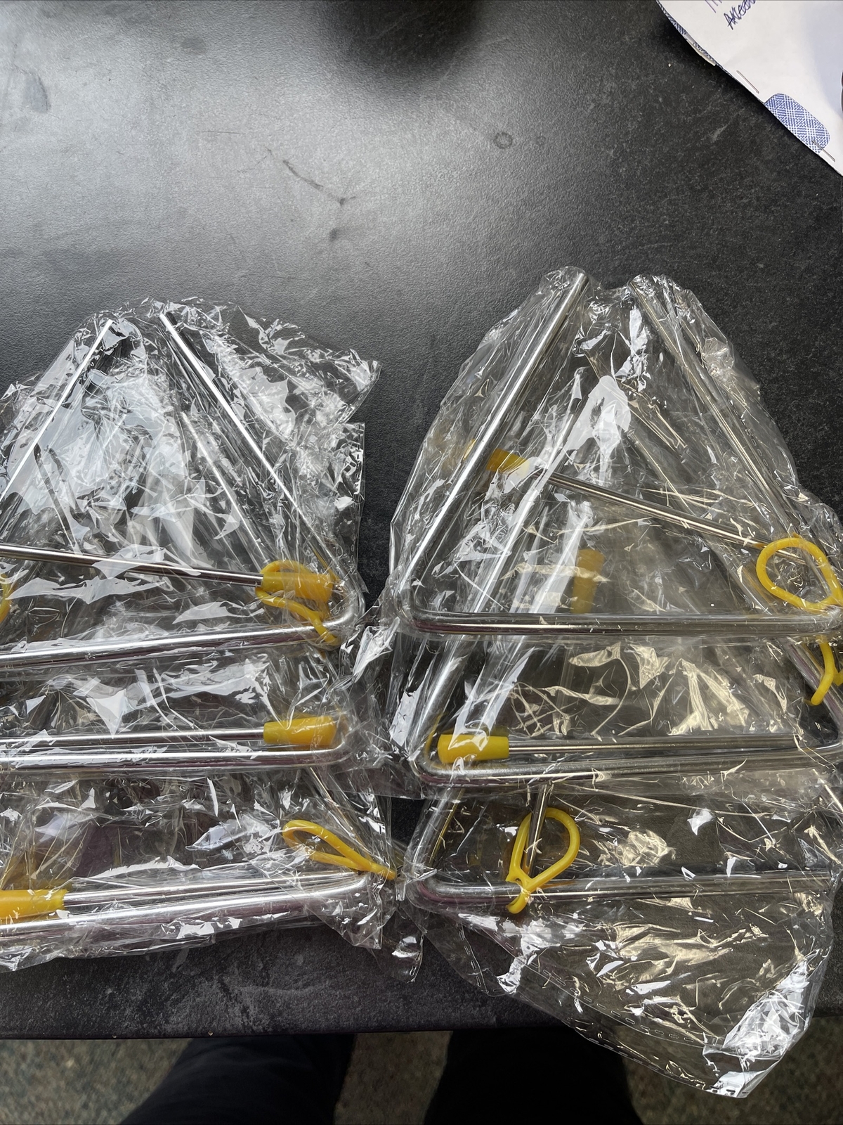 Lot Of 6 Musical Steel Triangle Percussion Instrument With Striker 6 Inch