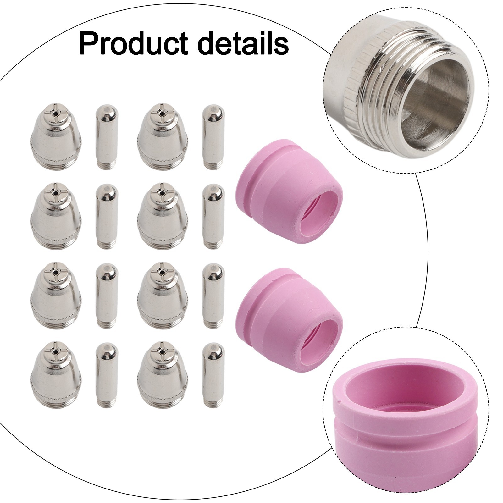 Plasma Cutter 18PCS Electrode Nozzle Kit for AG60 Torch Compatible CUT Series