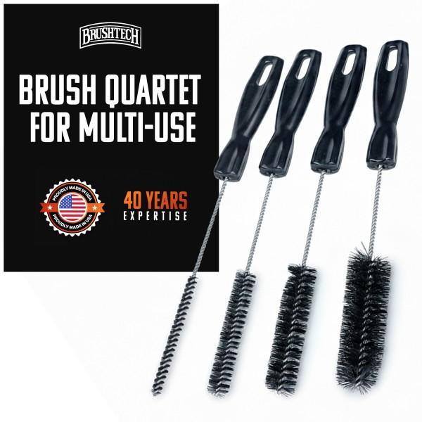 Brushtech Multi-Use Brush Quartet, Precision Cleaning Scrub Tools