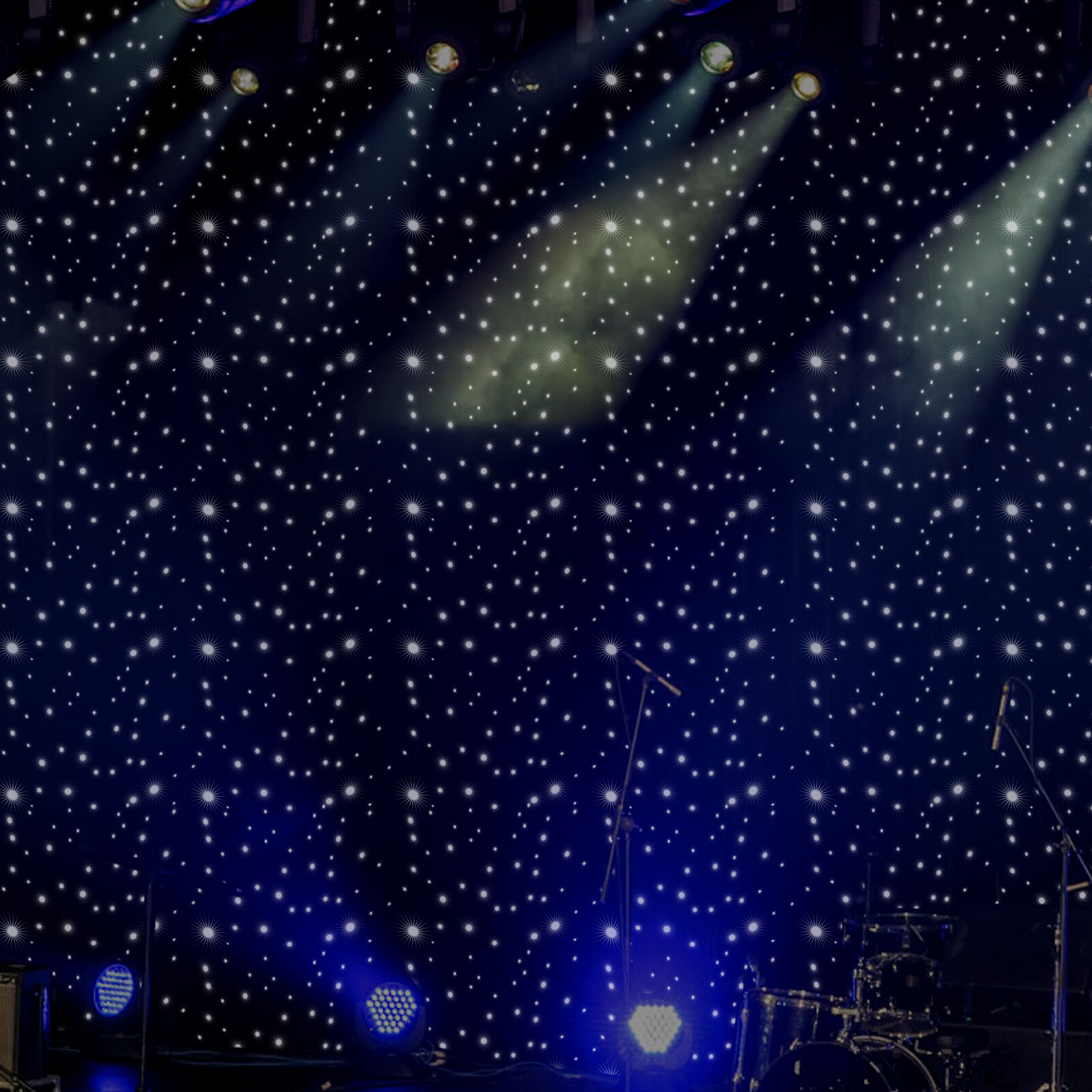 4*4m LED Stage Wedding Starry Sky Cloth Backdrop Stage Background Curtain Set