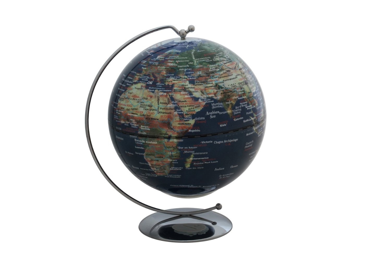5" Revolving Blue Ocean World Globe Table Top Satellite Style Image New