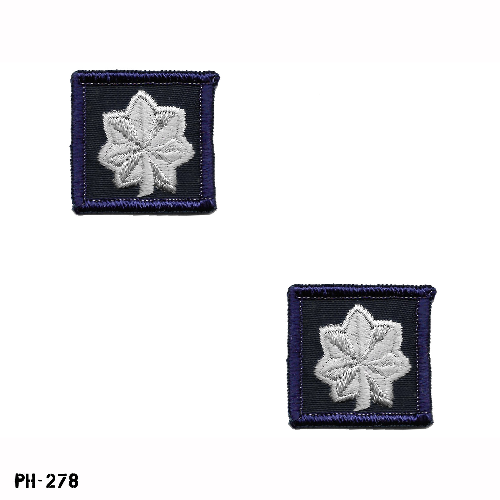 Lieutenant Colonel Oak Leaf Collar Rank Patches, Pair ~ Navy Blue & Grey ~ NEW
