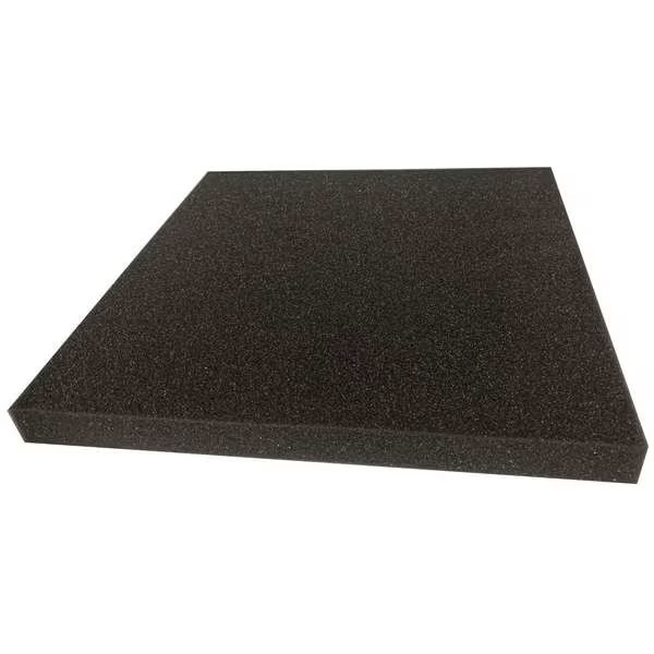 Foam Sheet, Open Cell, 36 in W, 36 in L, 1/2 in Thick, Charcoal