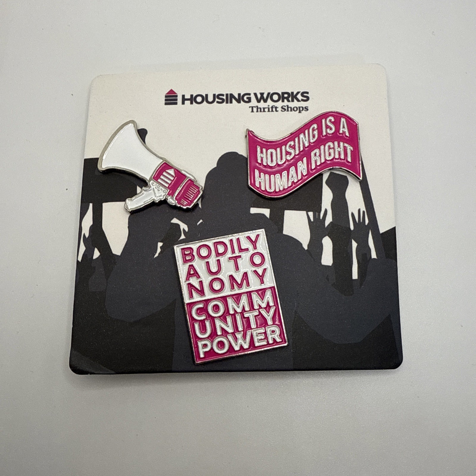 Housing Works Thrift Shops New York City Pins Set Of 3 New! Sku32
