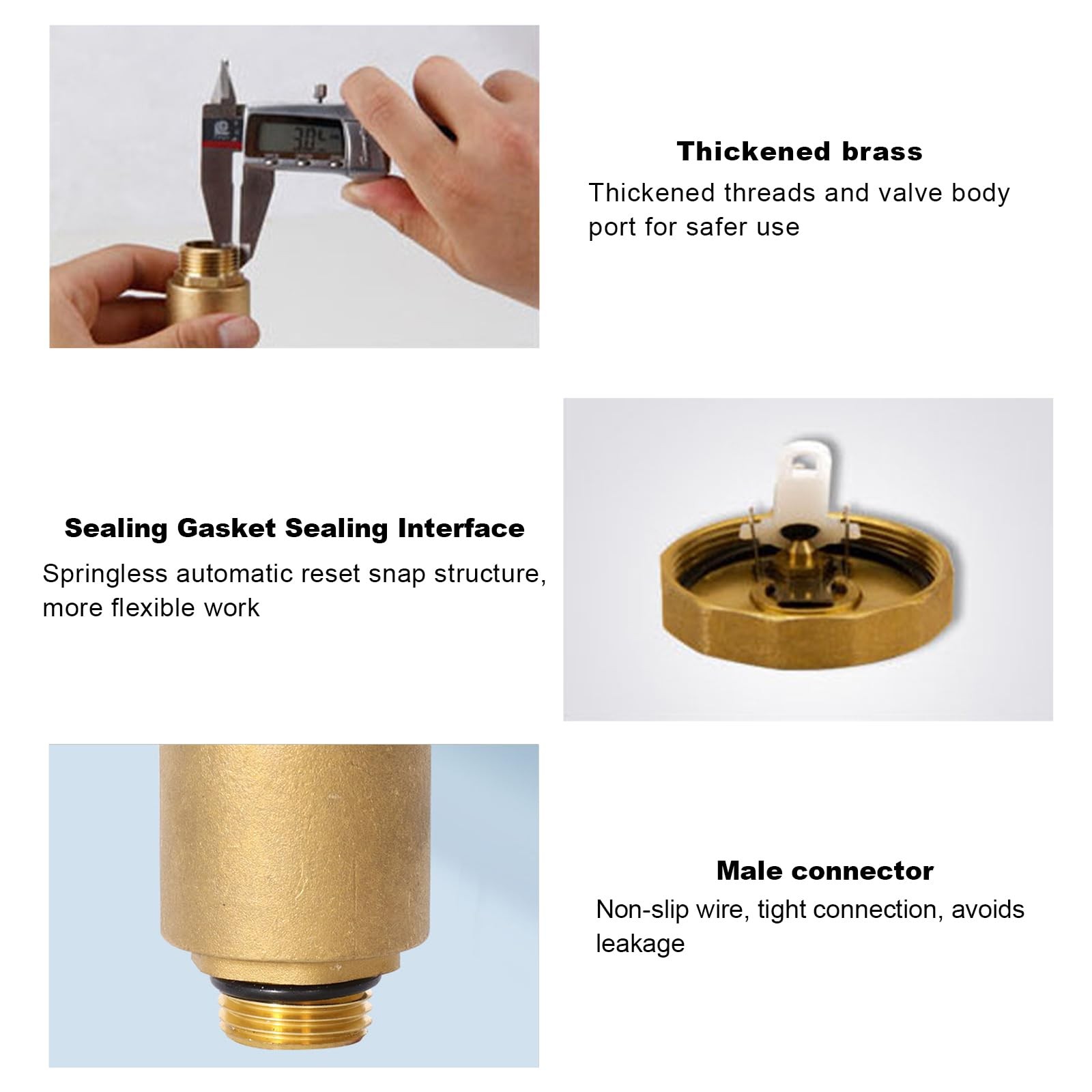 KVAEY Brass Automatic Float Valve, 1/2" Male NPT Thread Air Bleeder 1"