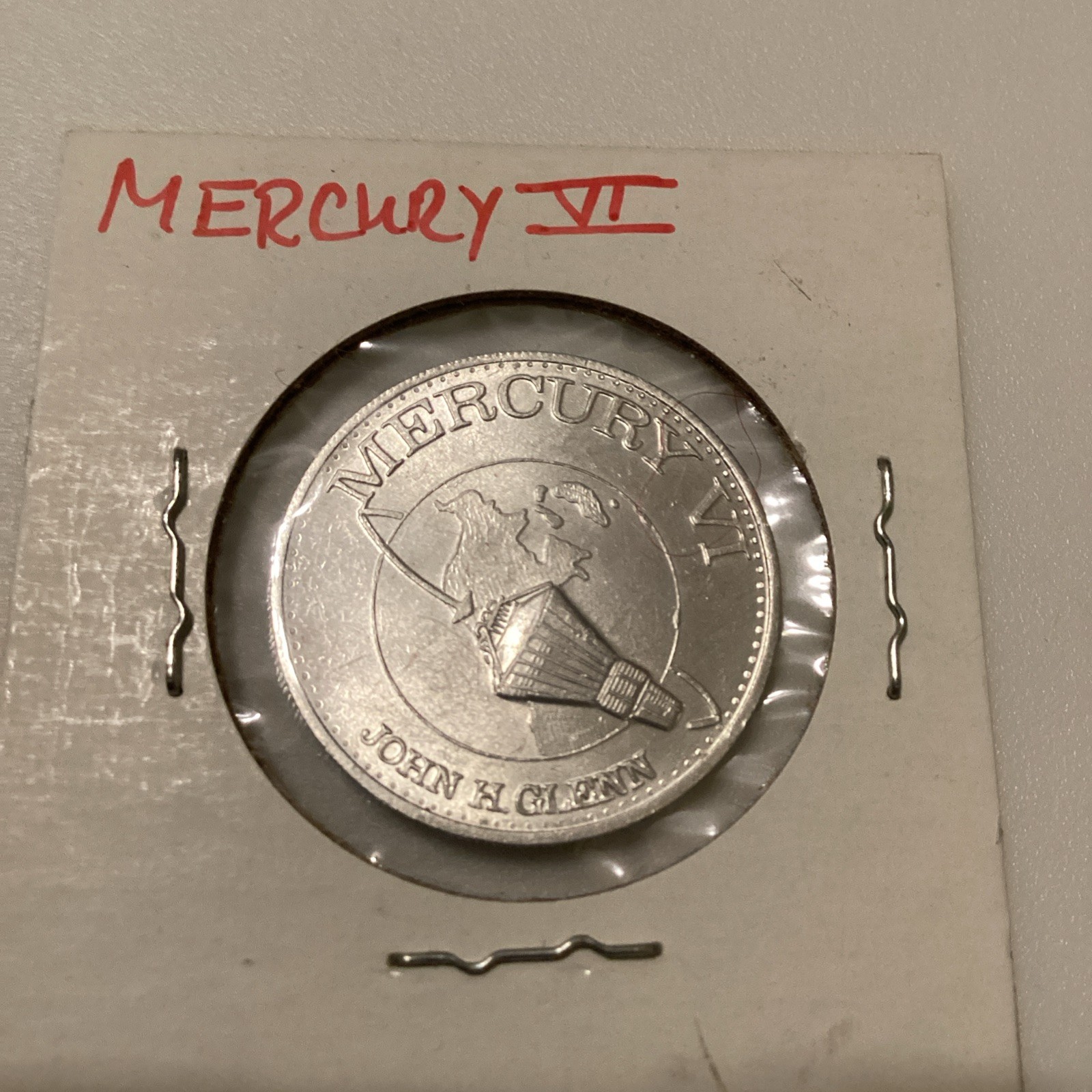 Man in Space SHELL GAS CONTEST 1969  MERCURY VI GLENN USA Aluminium COIN