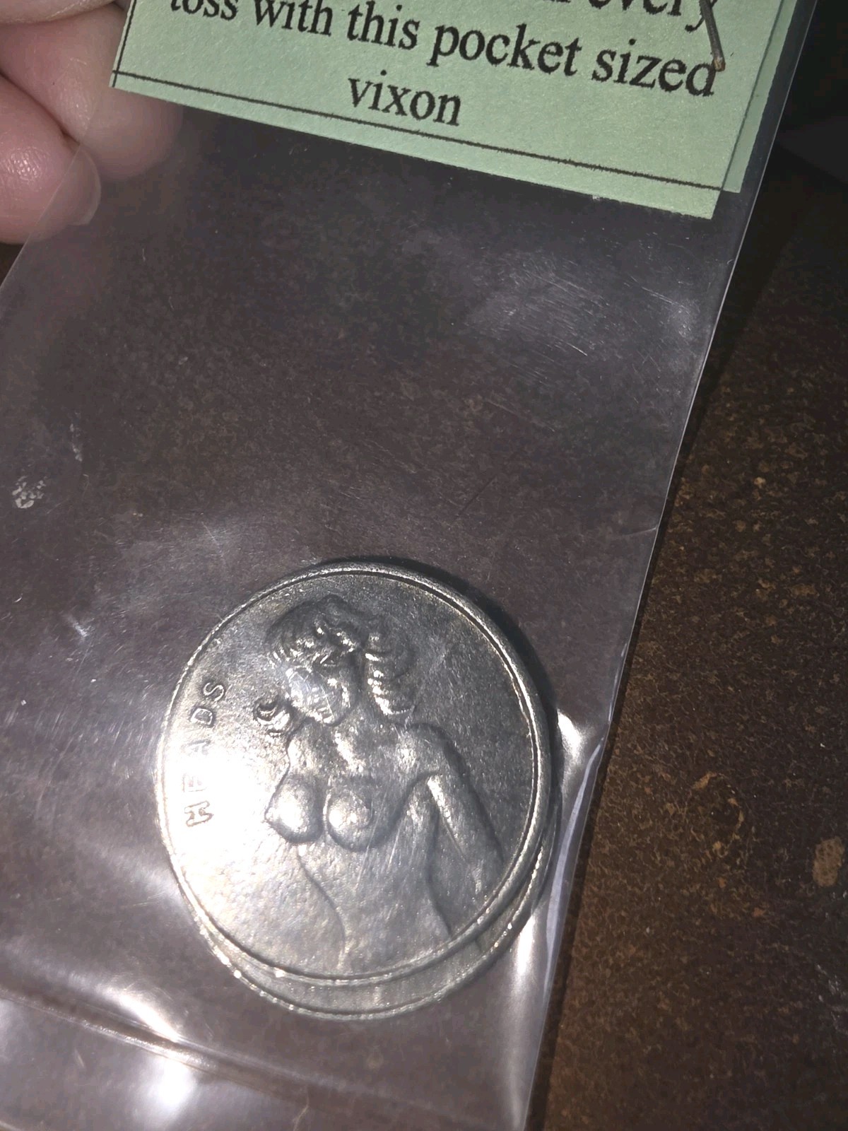 * "Heads I Win - Tails You Lose" Nude Flipping Coin. Adult Nude Coin  1970s Old