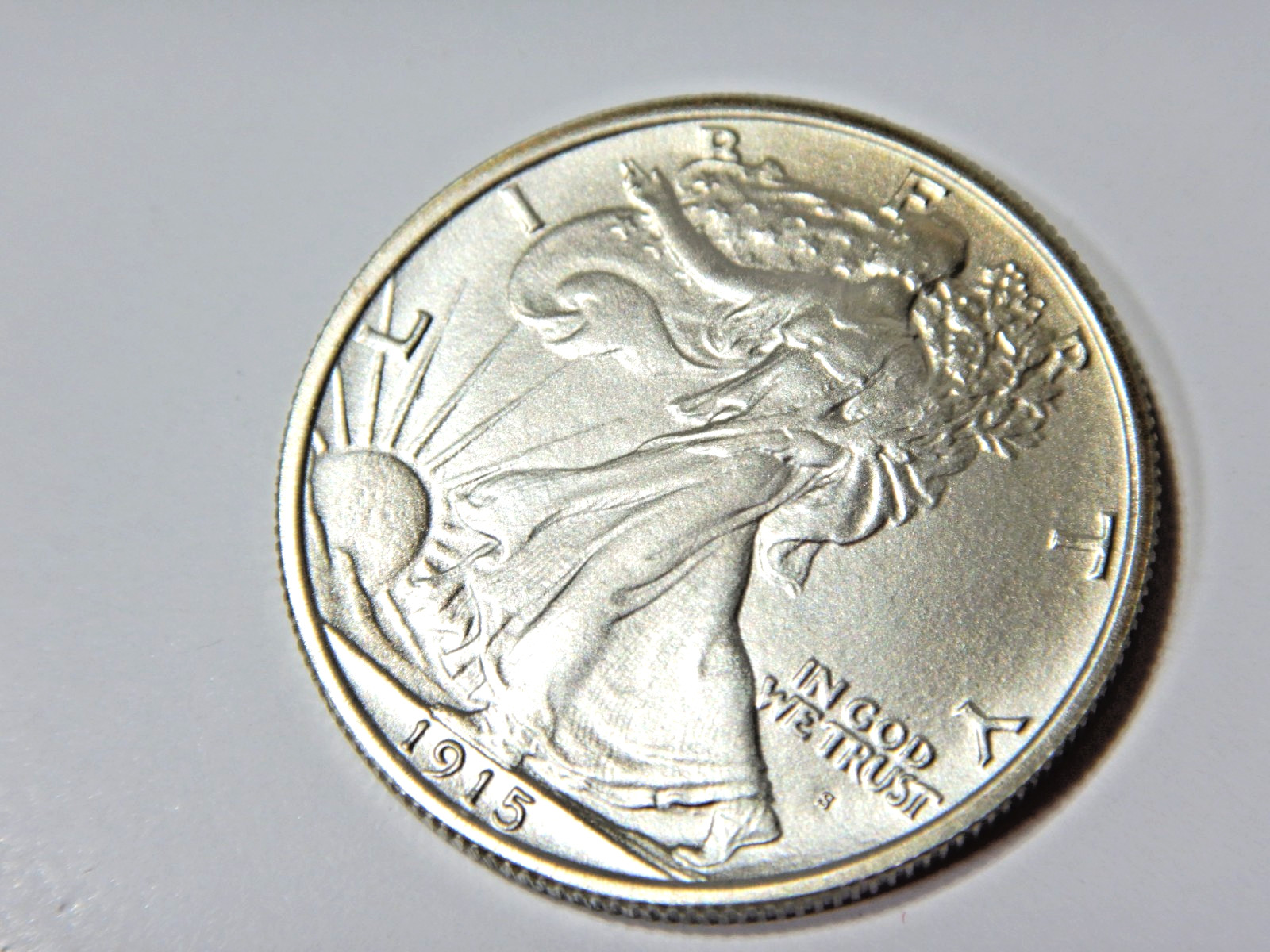 Fantasy Overstrike 1915 s Daniel Carr Walking Liberty Half Dollar 50c HIGH GRADE