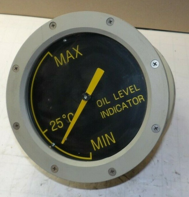 NEW TAI JIN OIL LEVEL INDICATOR GAUGE 8-1/4" ROUND FACE 1/2" NPT 4236-9901-08