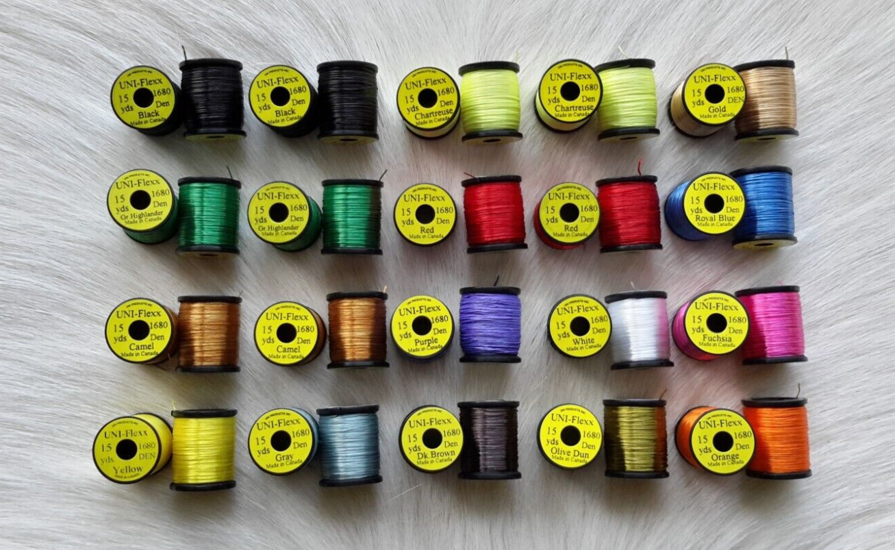 Fly Tying Material.. Uni-Flexx.. (20) Spool Combo) . Asst. Color