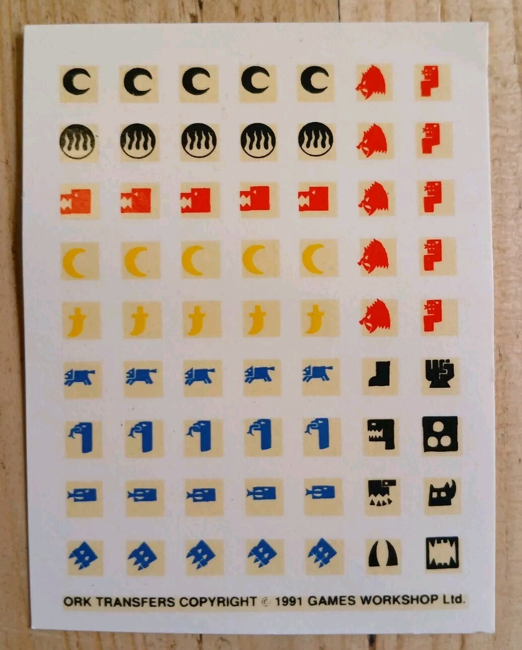 Warhammer 40k Orks Ork Rogue Trader Transfer Sheet Decal Games Workshop 90s 1991