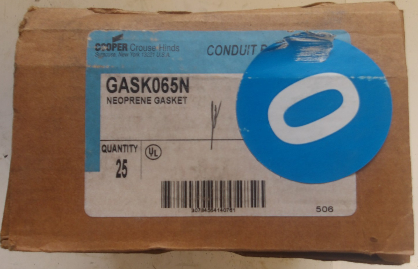 COOPER CROUSE-HINDS CONDUIT BODY GASKET BOX OF 25 P/N: GASKO65N NEW