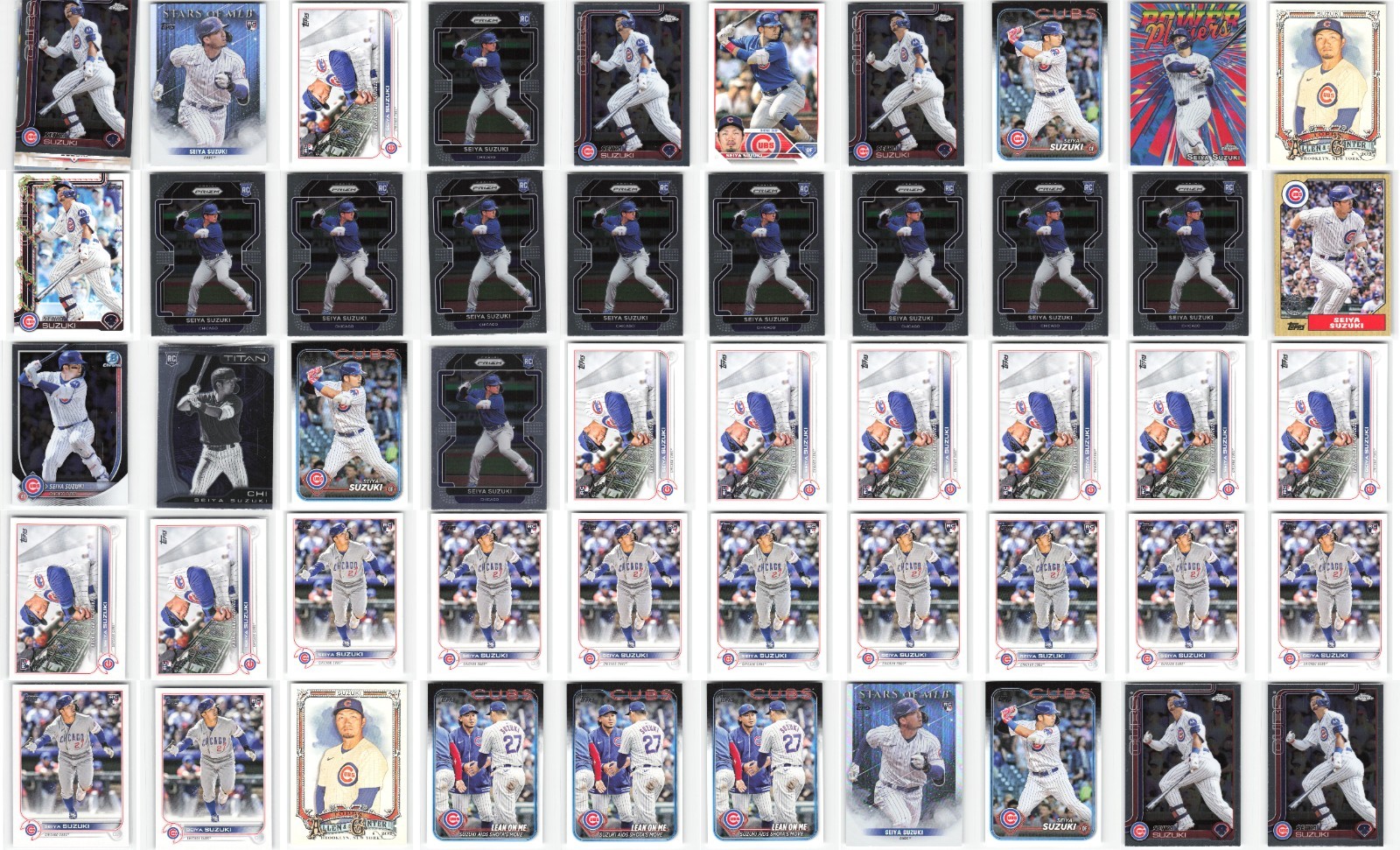 Seiya Suzuki Chicago Cubs Lot of 50 MLB Baseball Cards Collection