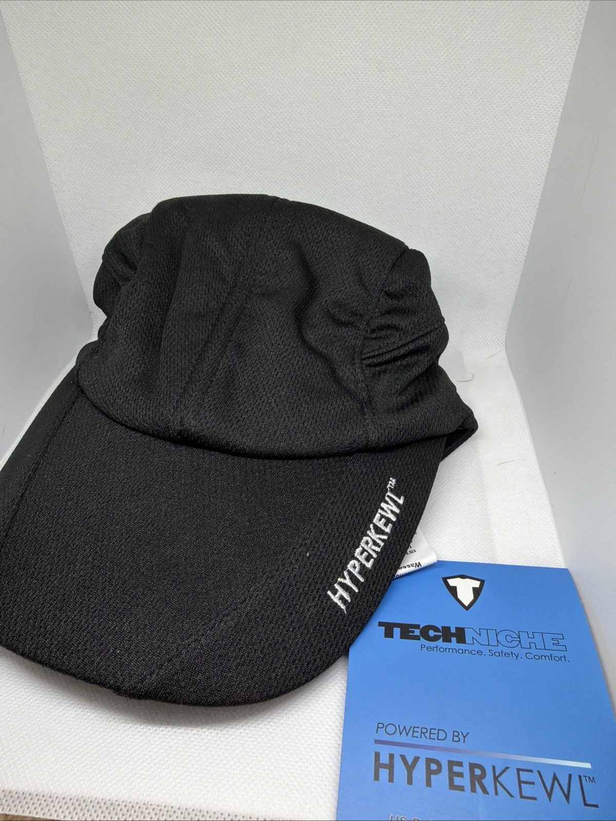 1-HEADWEAR HYPERKEWL-BLACK #6593 COOLING CAP/HAT TECHNICHE SPORTS GOLFING TENNIS