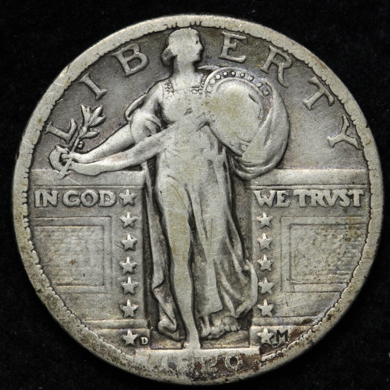 1920-D Standing Liberty Silver Quarter VF+ E397 WNMR