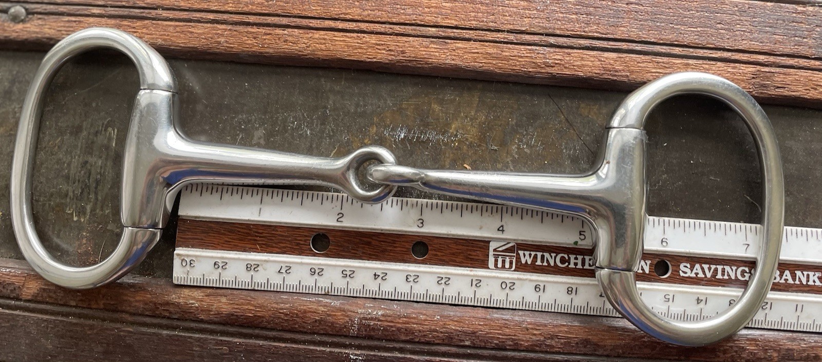 Solid Eggbutt Snaffle 5” excellent condition state line Horse etched on bit
