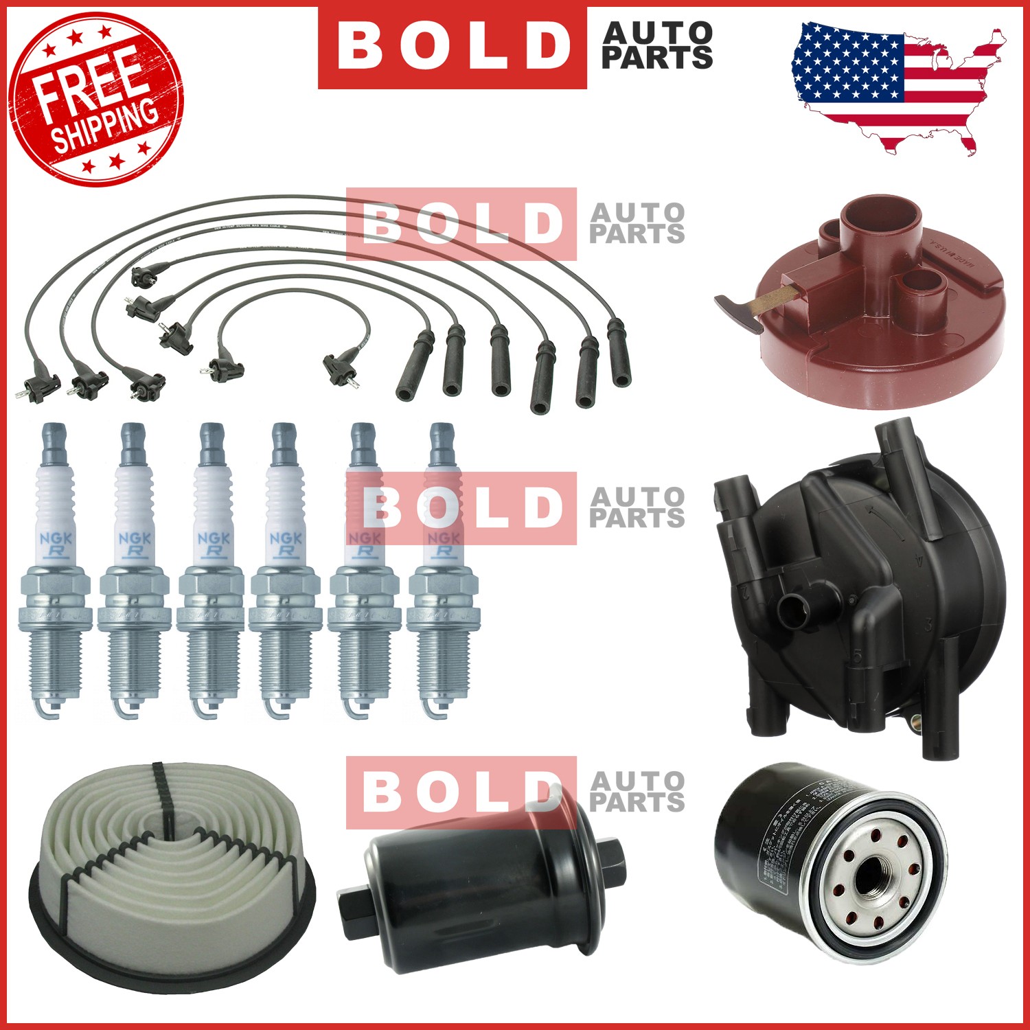 Tune Up Kit Filters Denso Wires NGK Spark Plugs Set for Toyota Pickup 92-94 3.0L
