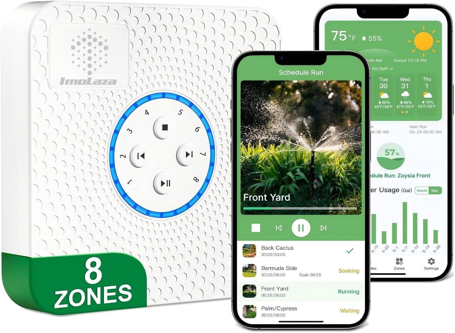 Indoor Smart Sprinkler Controller, ET Automatic Watering Irrigation Controller,2