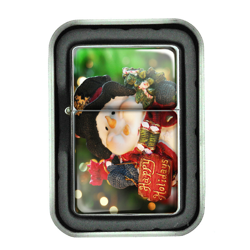 Christmas D8 Flip Top Oil Lighter Windproof