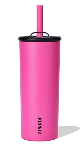 Candy Tumbler, 20 oz Kids Insulated Stainless Steel Water 20 Ounces Hot Pink