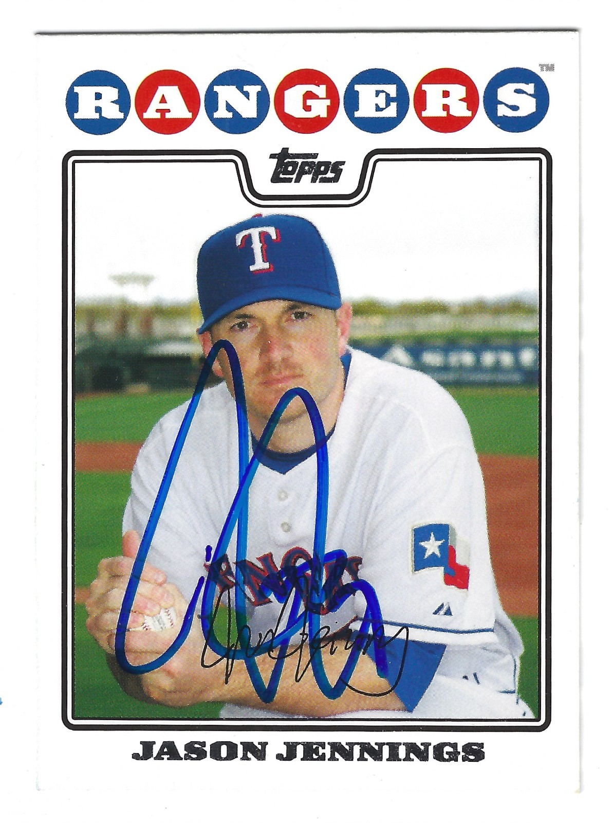 JASON JENNINGS TEXAS RANGERS SIGNED TOPPS CARD HOUSTON ASTROS COLORADO ROCKIES