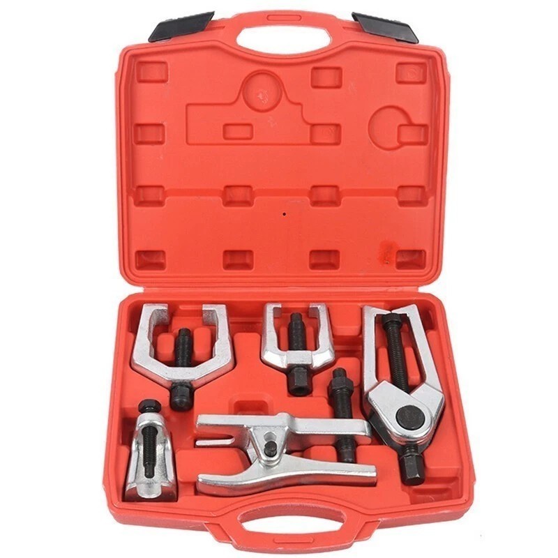 6Pcs Front End Service Tool Kit Pitman Arm Puller Ball Joint Tie Rod Remover Set