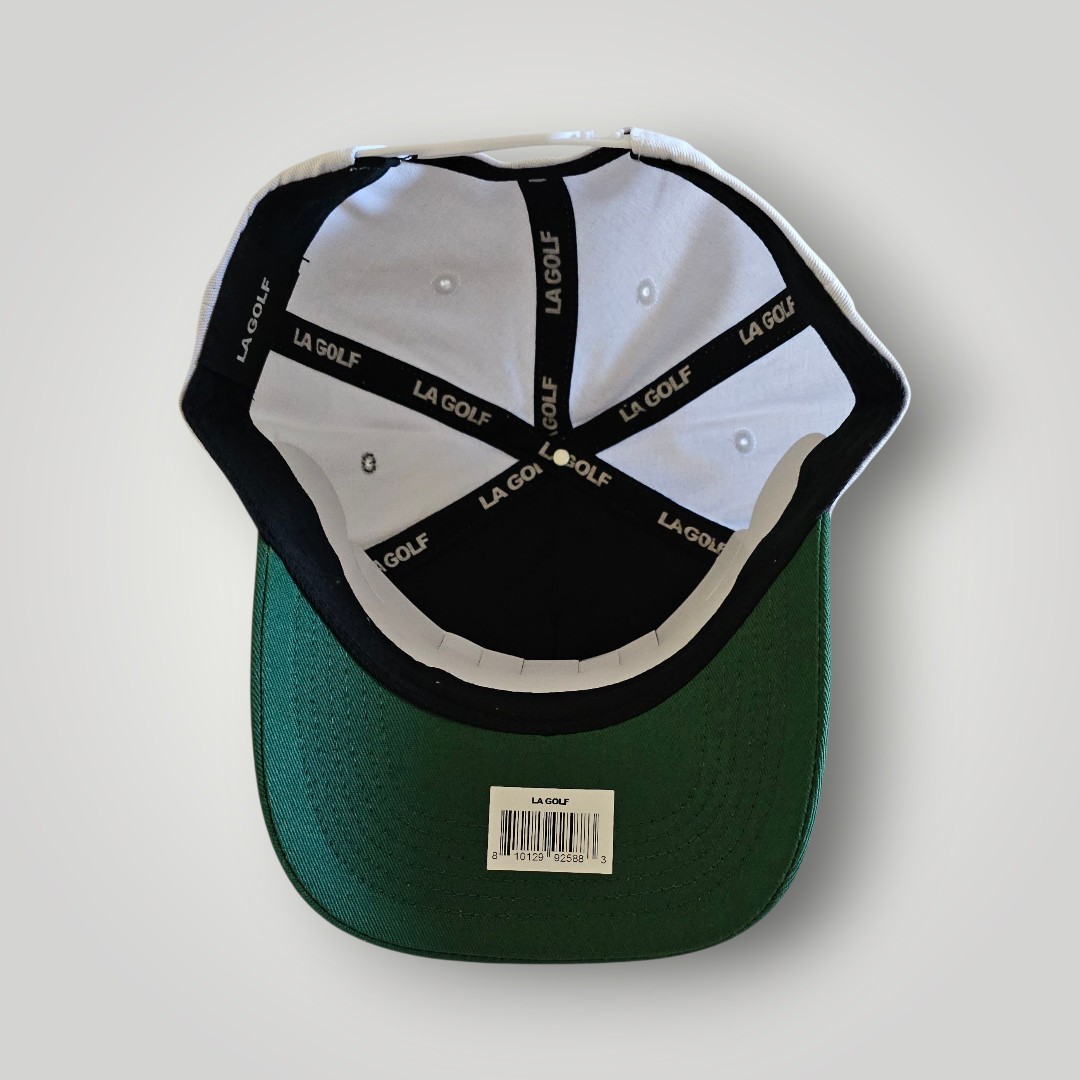 NWT LA GOLF Hat, White with Dark Green "Beverly Hills" Shield Patch