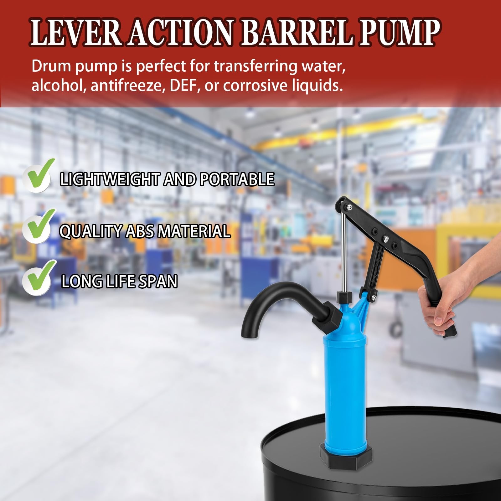 55 Gallon Drum Pump Lever Action Barrel Pump Plastic