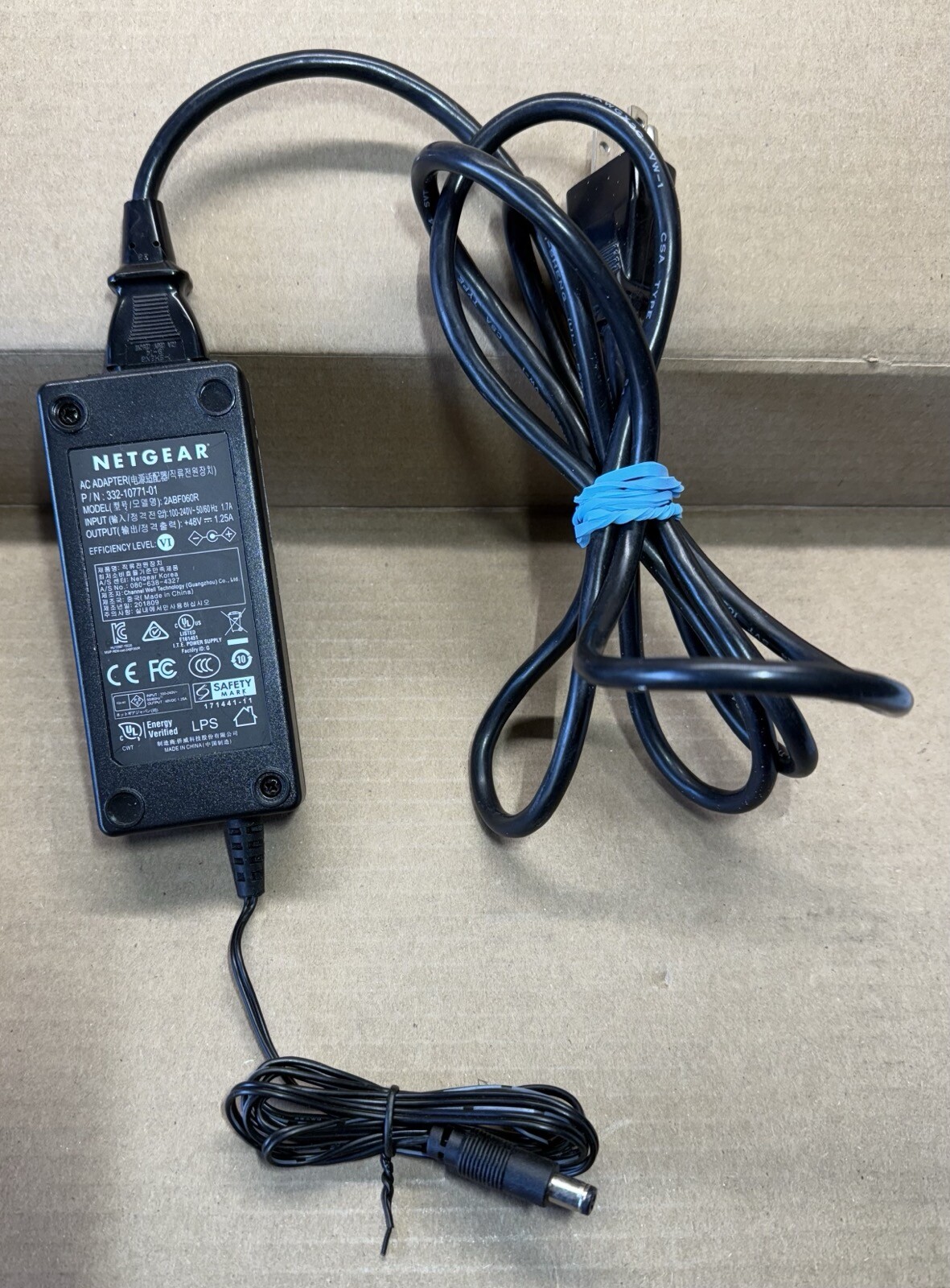 Genuine Netgear AC Adapter, 48 V, 332-10771-01, 2ABF060R, OEM