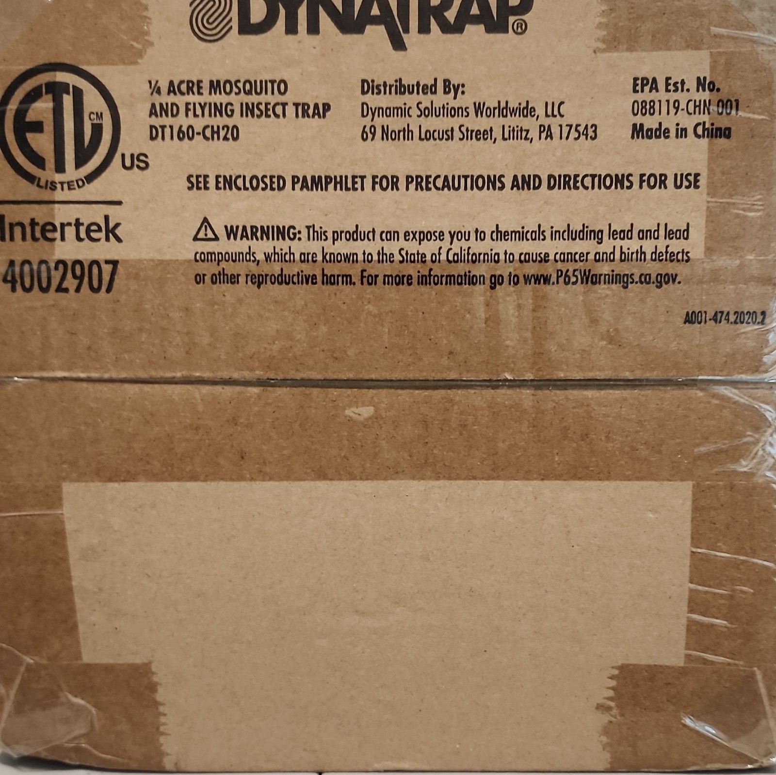 DynaTrap 1/4 Acre Outdoor Mosquito & Flying Insect Trap Brown DT160-CH20